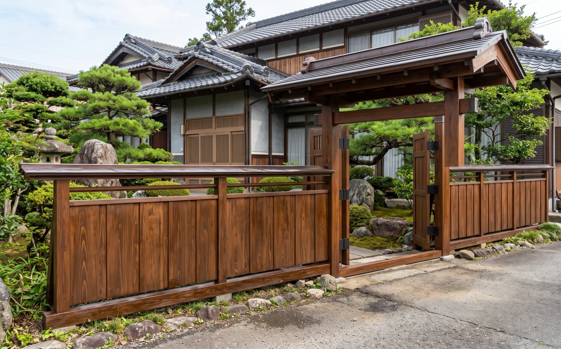 塗り直した木の塀